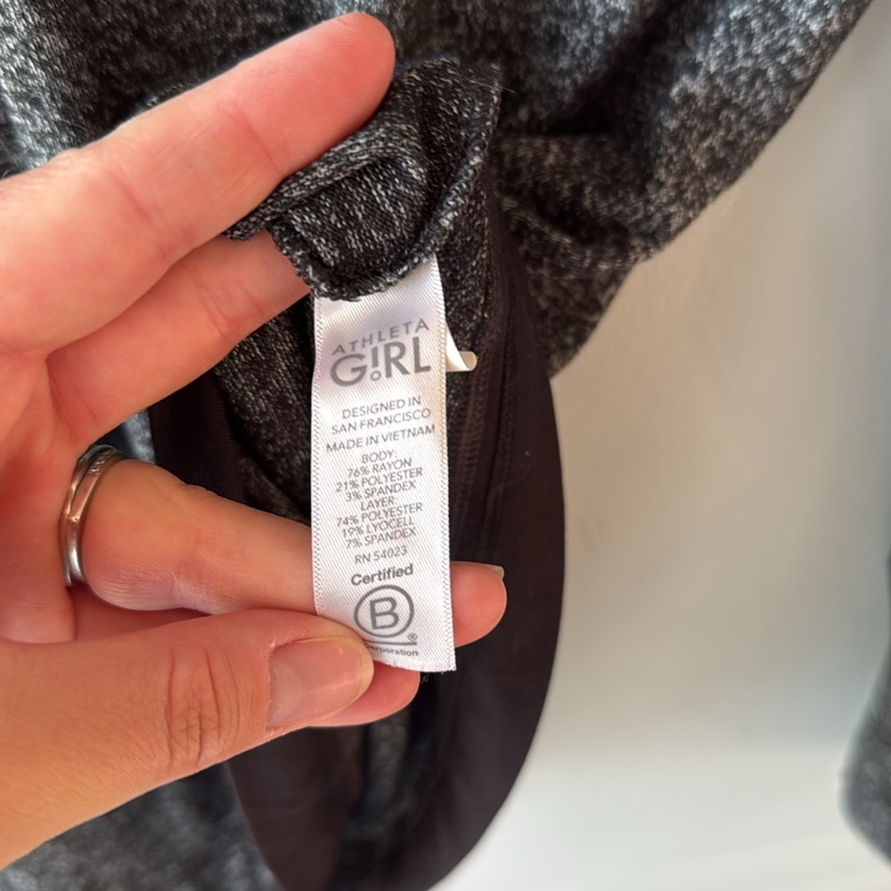 Athleta Girl Black and Grey Long Sleeve - Picture 5 of 5